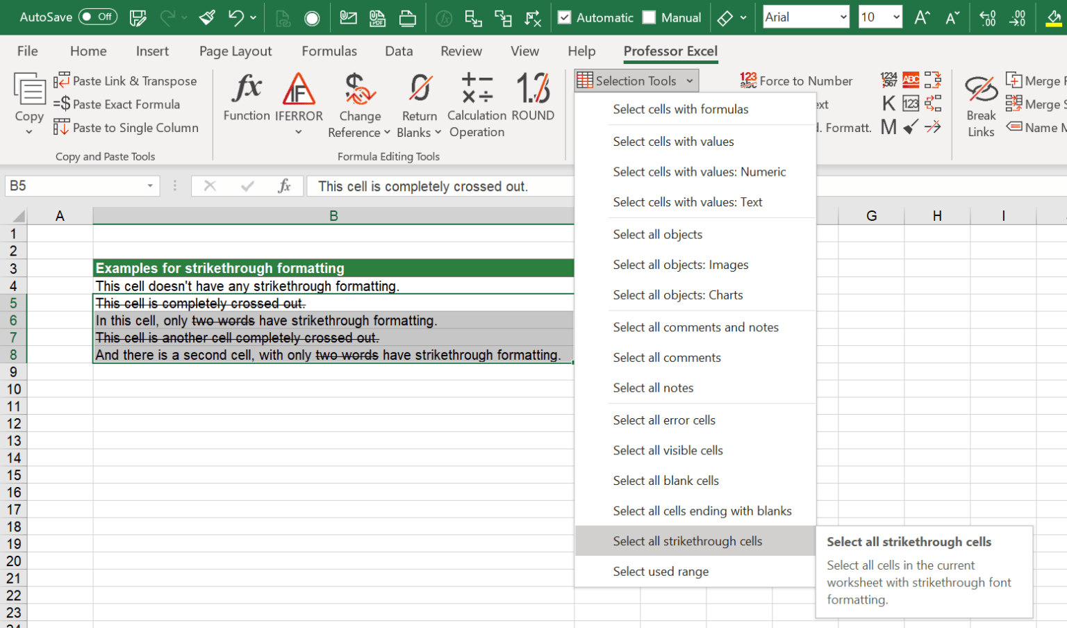 how-to-find-and-select-all-partial-strikethrough-cells-in-excel