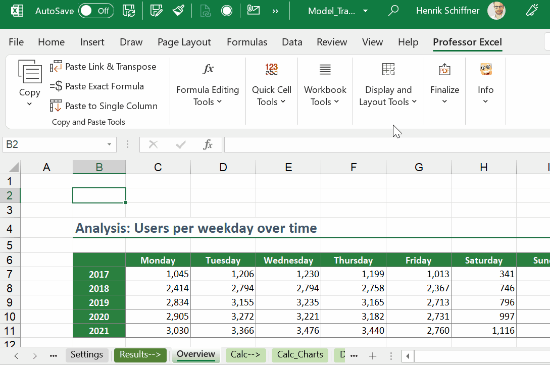 Change the font comfortably with Professor Excel Tools.