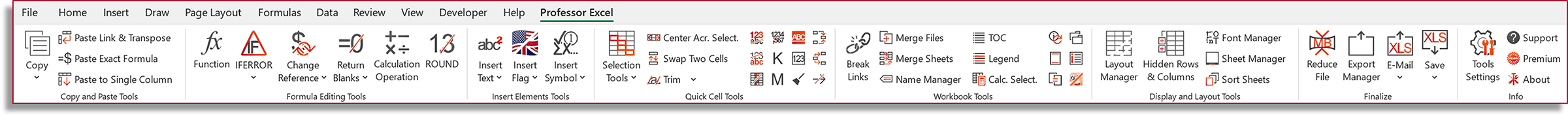 Ribbon Professor Excel Tools