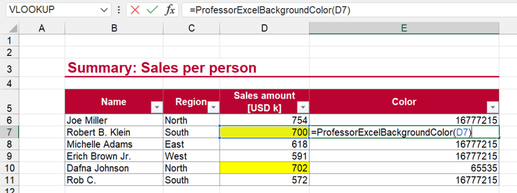 How to Return the Background Color Code From Excel Cell