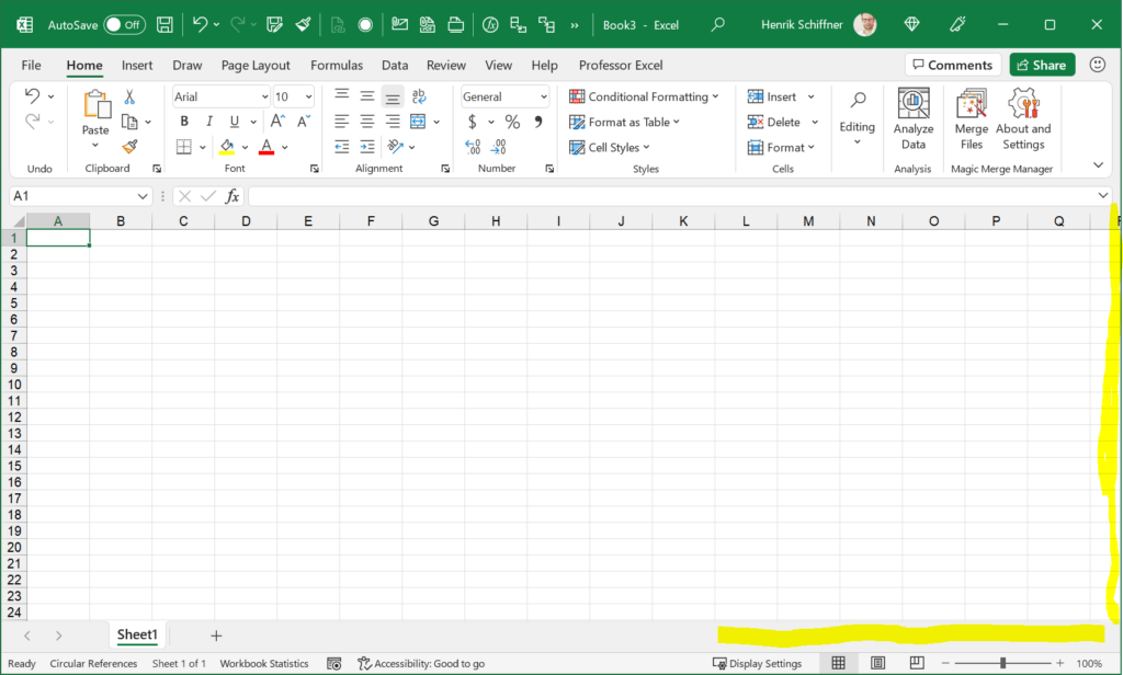 Scrollbars missing in Excel?