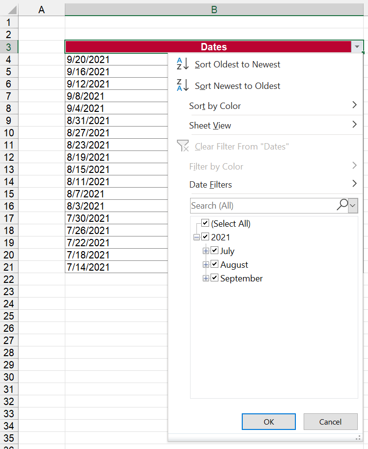 Excel Not Grouping Dates In Filters How To Fix It