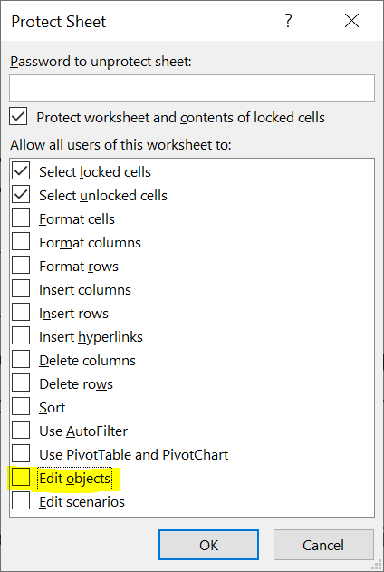 Buttons For Inserting Images Or Charts In Excel Greyed Out?