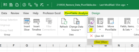 How to Restore All Raw Source Data From PivotTable