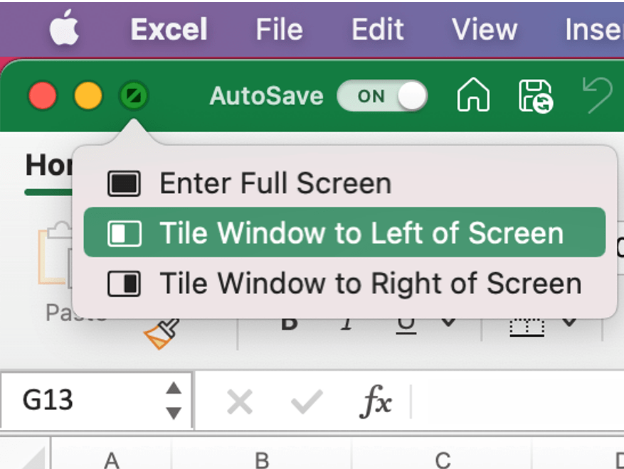 Arrange windows side by side in macOS.