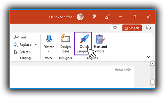 Step 3: Use the Quick Language function of LanguaX in order to reapply the last language settings.