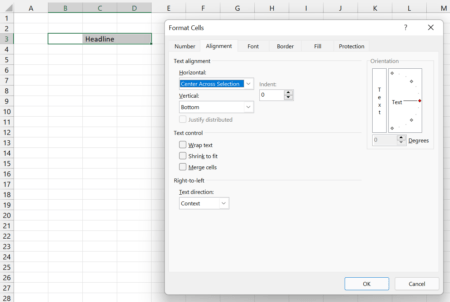 How to Center Across Selection in Excel With Just One Click