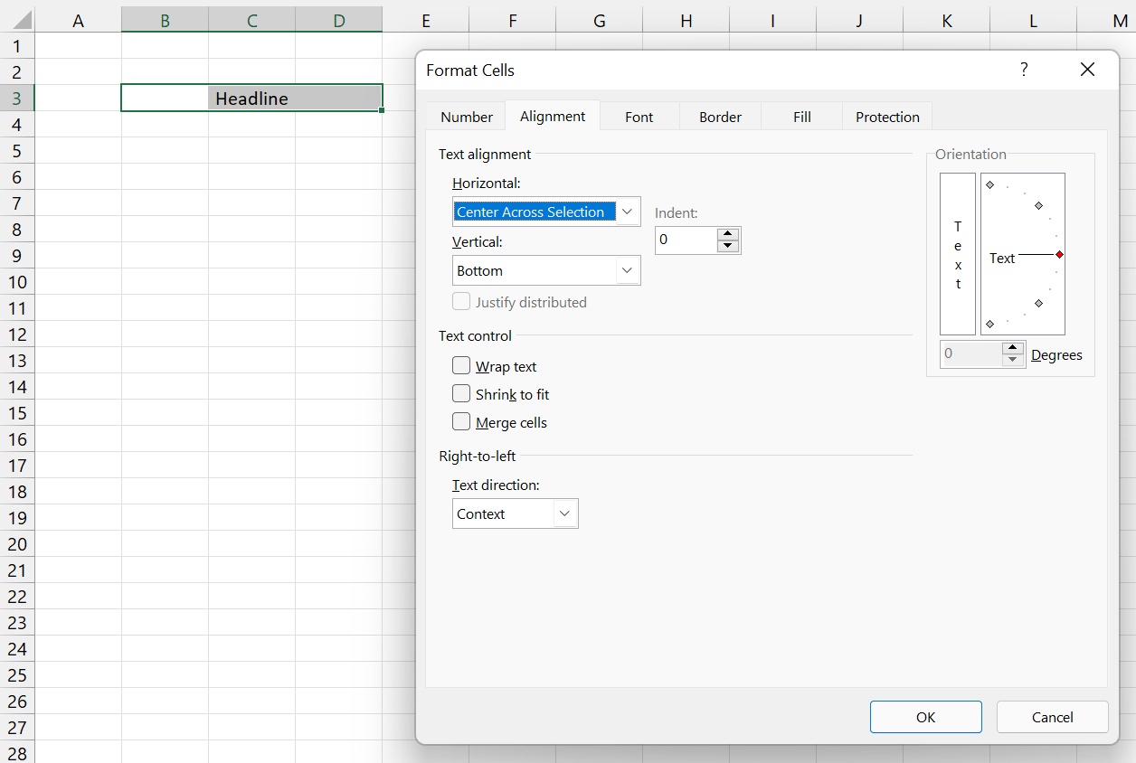 How To Center Across Selection In Excel With Just One Click