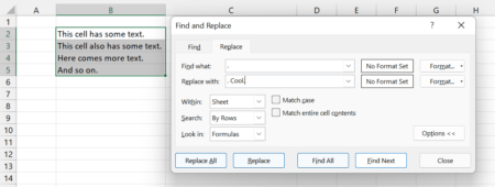 Bulk Insert Text: How to Add Text to Many Existing Excel Cells at Once