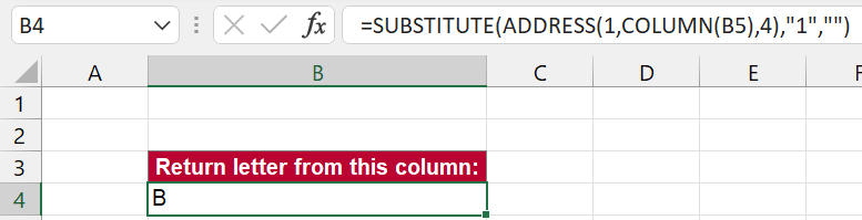 Excel Formula To Return Column Letter Based On Number