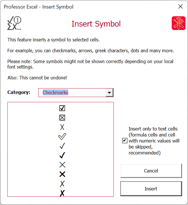 How To Quickly Insert Check Mark Symbols In Excel Cell Laptrinhx News 3720