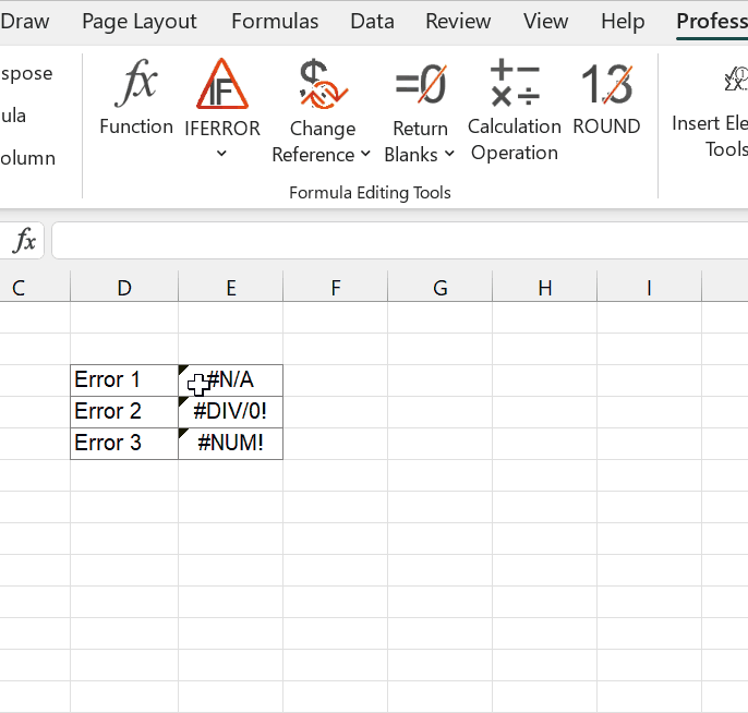 Insert the IFERROR function to existing formulas and functions in Excel (Quick Start)