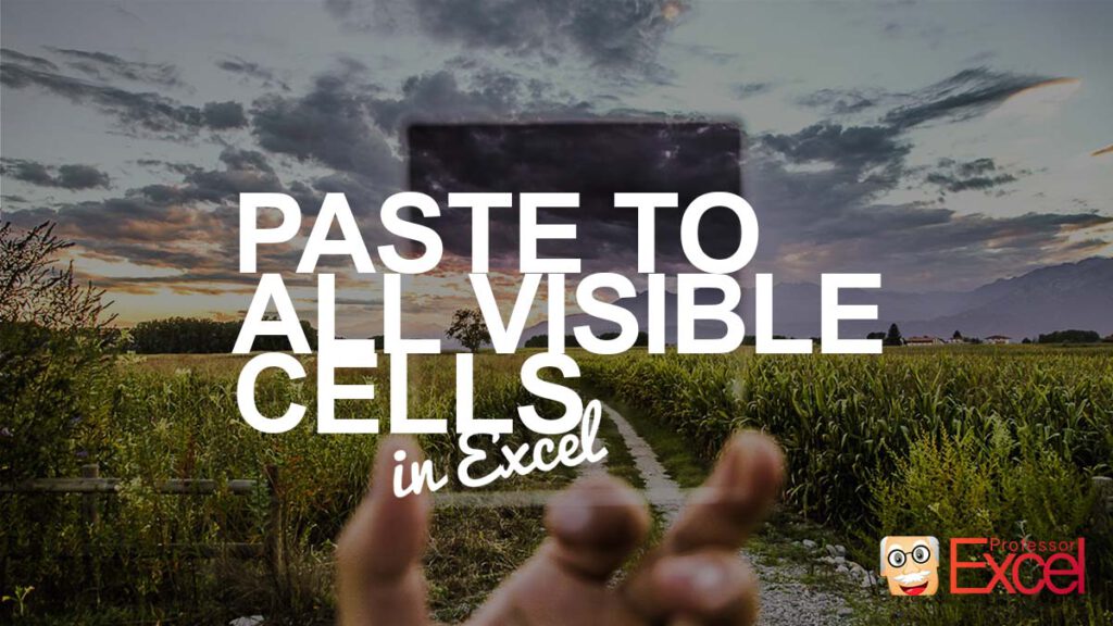 How To Paste Special Visible Cells Only