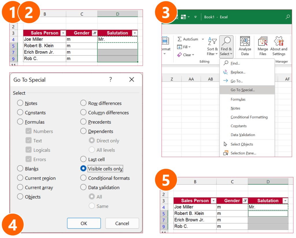 How do I paste excluding hidden cells in Excel?